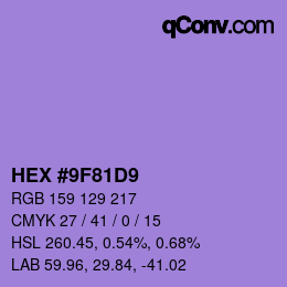 カラーコード: HEX #9F81D9 | qconv.com
