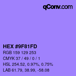 Color code: HEX #9F81FD | qconv.com