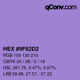 Color code: HEX #9F82D2 | qconv.com