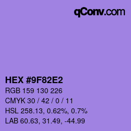 カラーコード: HEX #9F82E2 | qconv.com