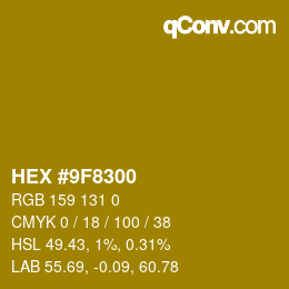 Color code: HEX #9F8300 | qconv.com