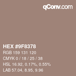 Color code: HEX #9F8378 | qconv.com