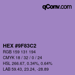 カラーコード: HEX #9F83C2 | qconv.com