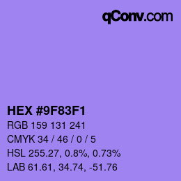 Color code: HEX #9F83F1 | qconv.com