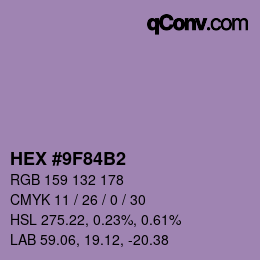 Color code: HEX #9F84B2 | qconv.com