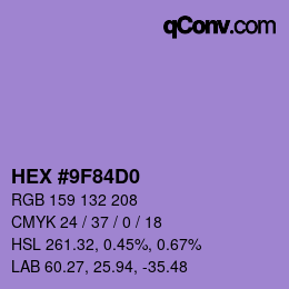 Color code: HEX #9F84D0 | qconv.com