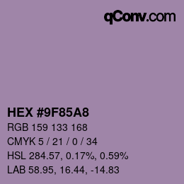 Color code: HEX #9F85A8 | qconv.com