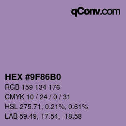 Color code: HEX #9F86B0 | qconv.com