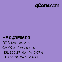 Color code: HEX #9F86D0 | qconv.com