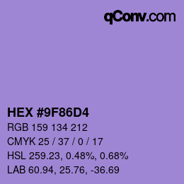 Color code: HEX #9F86D4 | qconv.com