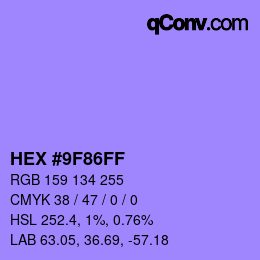 Color code: HEX #9F86FF | qconv.com