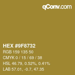 Color code: HEX #9F8732 | qconv.com