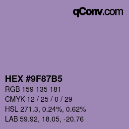 Color code: HEX #9F87B5 | qconv.com
