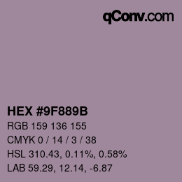 Color code: HEX #9F889B | qconv.com