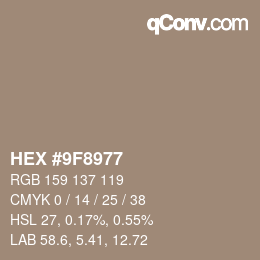Color code: HEX #9F8977 | qconv.com