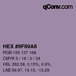 Color code: HEX #9F89A8 | qconv.com