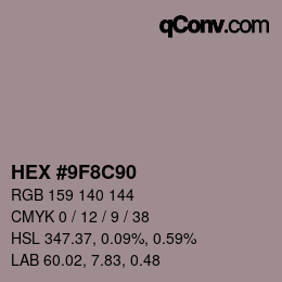 Color code: HEX #9F8C90 | qconv.com