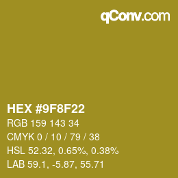 Color code: HEX #9F8F22 | qconv.com