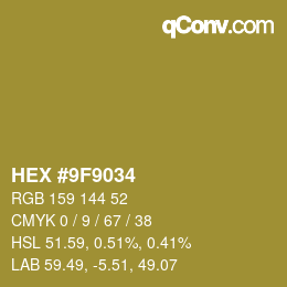 Color code: HEX #9F9034 | qconv.com