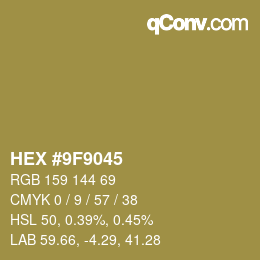 Color code: HEX #9F9045 | qconv.com