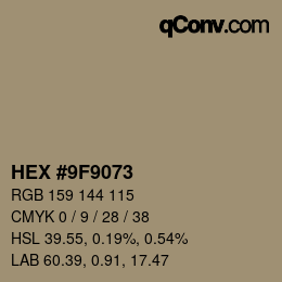 Color code: HEX #9F9073 | qconv.com