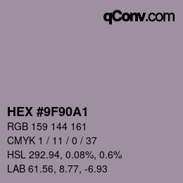 Color code: HEX #9F90A1 | qconv.com