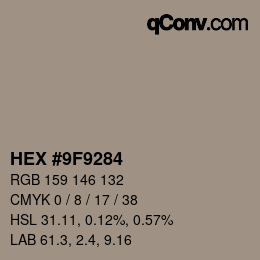 Color code: HEX #9F9284 | qconv.com