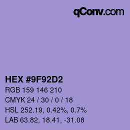 Color code: HEX #9F92D2 | qconv.com