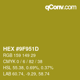 Color code: HEX #9F951D | qconv.com