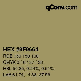 Color code: HEX #9F9664 | qconv.com