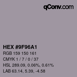 Color code: HEX #9F96A1 | qconv.com