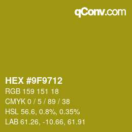 Color code: HEX #9F9712 | qconv.com