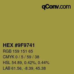 Color code: HEX #9F9741 | qconv.com