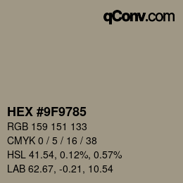 Color code: HEX #9F9785 | qconv.com