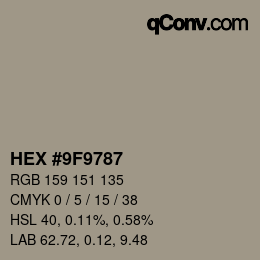 Color code: HEX #9F9787 | qconv.com