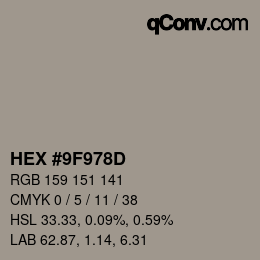 Color code: HEX #9F978D | qconv.com