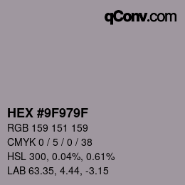 Color code: HEX #9F979F | qconv.com