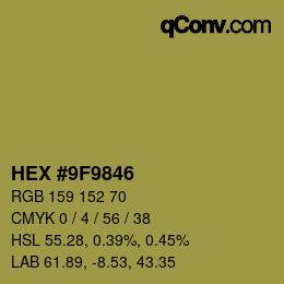 Color code: HEX #9F9846 | qconv.com