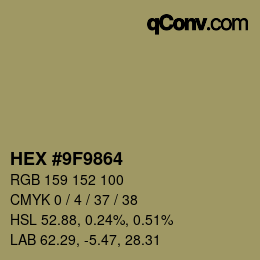 Color code: HEX #9F9864 | qconv.com