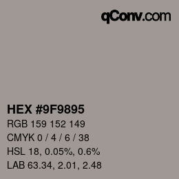 Color code: HEX #9F9895 | qconv.com