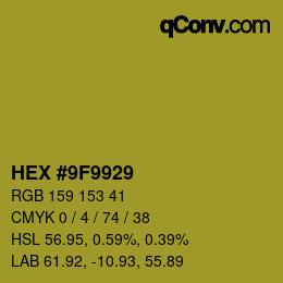 Color code: HEX #9F9929 | qconv.com