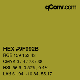 Color code: HEX #9F992B | qconv.com