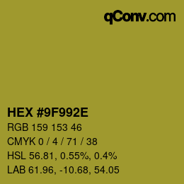 Color code: HEX #9F992E | qconv.com