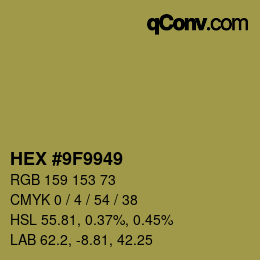Color code: HEX #9F9949 | qconv.com
