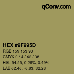 Color code: HEX #9F995D | qconv.com