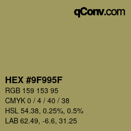 Color code: HEX #9F995F | qconv.com