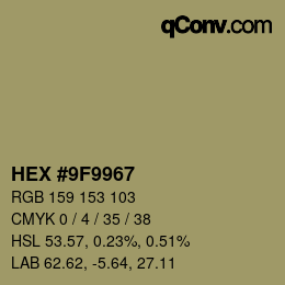Color code: HEX #9F9967 | qconv.com