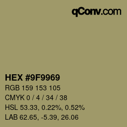 Color code: HEX #9F9969 | qconv.com