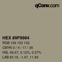 Color code: HEX #9F9984 | qconv.com