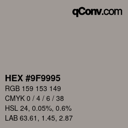 Color code: HEX #9F9995 | qconv.com
